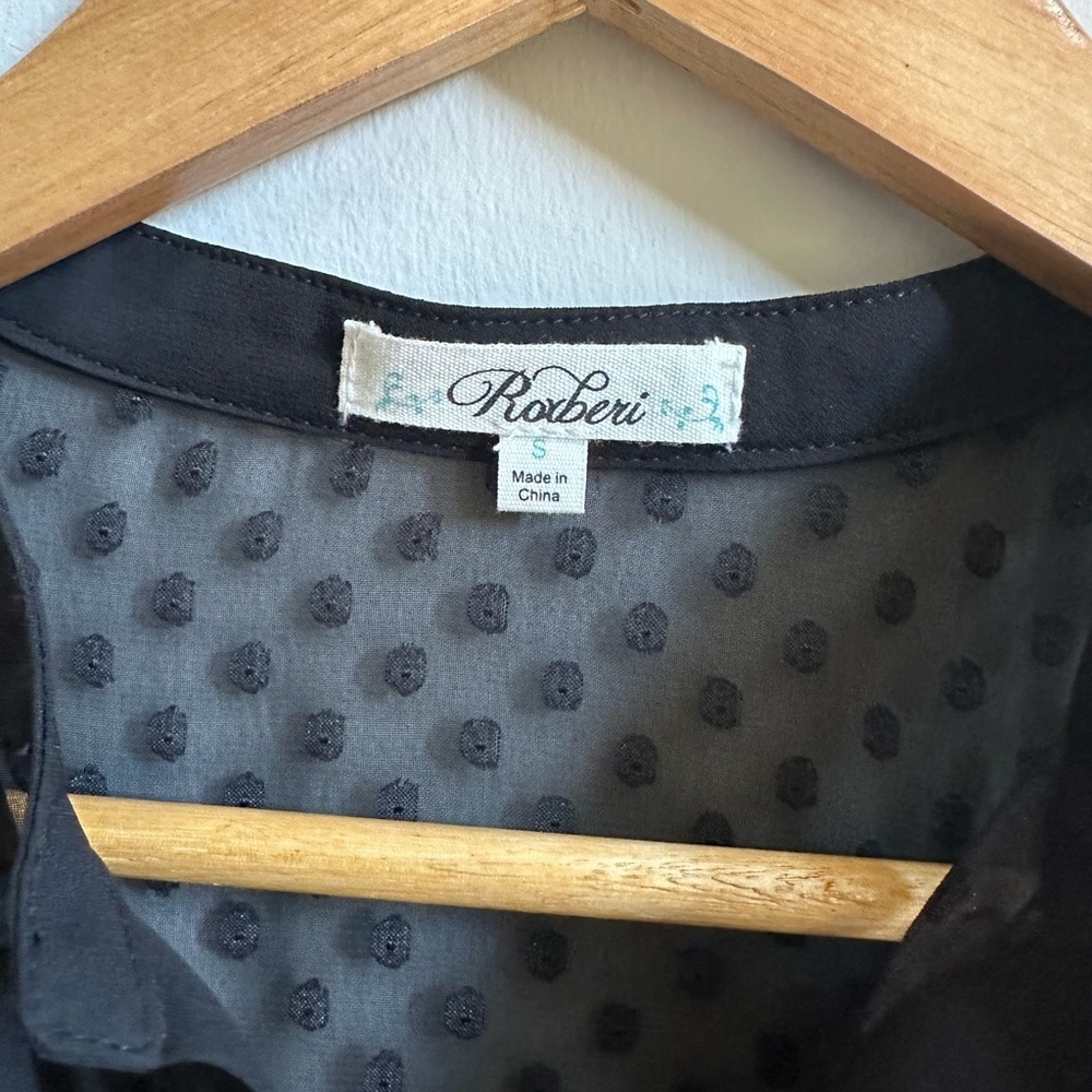 Roxberi Tie Waist Black Dress Size S - Picture 4 of 7